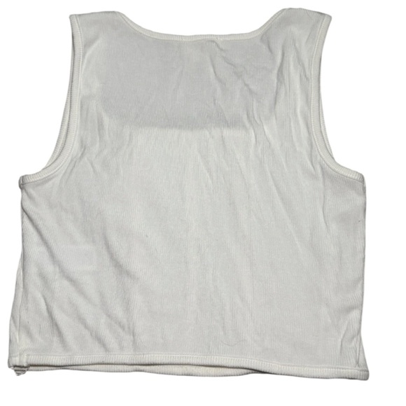 Happily Grey Cropped Tank White Size Medium - Picture 2 of 5